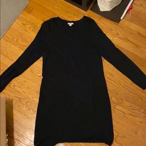 Simple long sleeve black dress